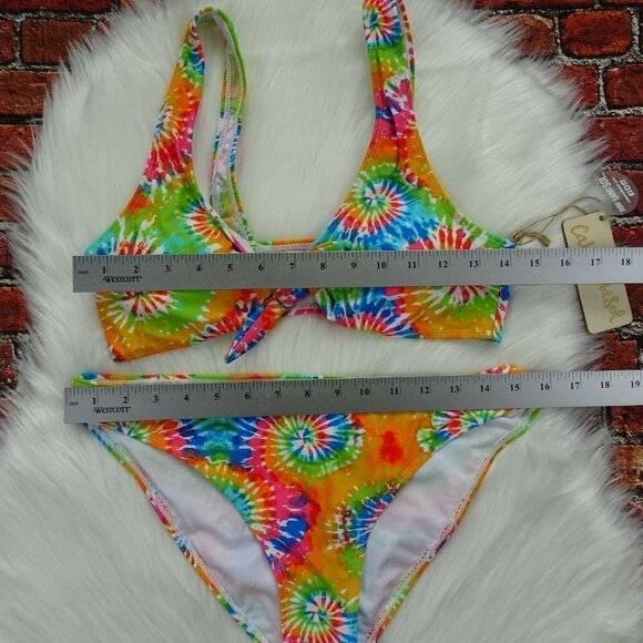 Cabana Del Sol Tie-Dye Swimwear 2-Piece Set Bikini Top & Bottoms NWT L - Picture 7 of 10